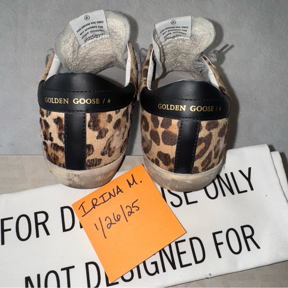 GOLDEN GOOSE Suede Toe Leopard Superstar Size 39 (US Women’s 8.5) New in Box - Picture 8 of 16